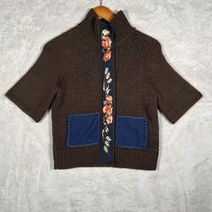 Anthropologie Field Flower Wool Blend Brown Knit Sweater